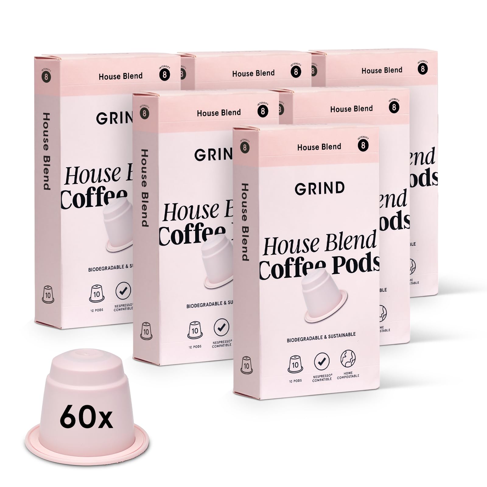 Grind House Blend Coffee Pods - 60 Nespresso Compatible Capsules