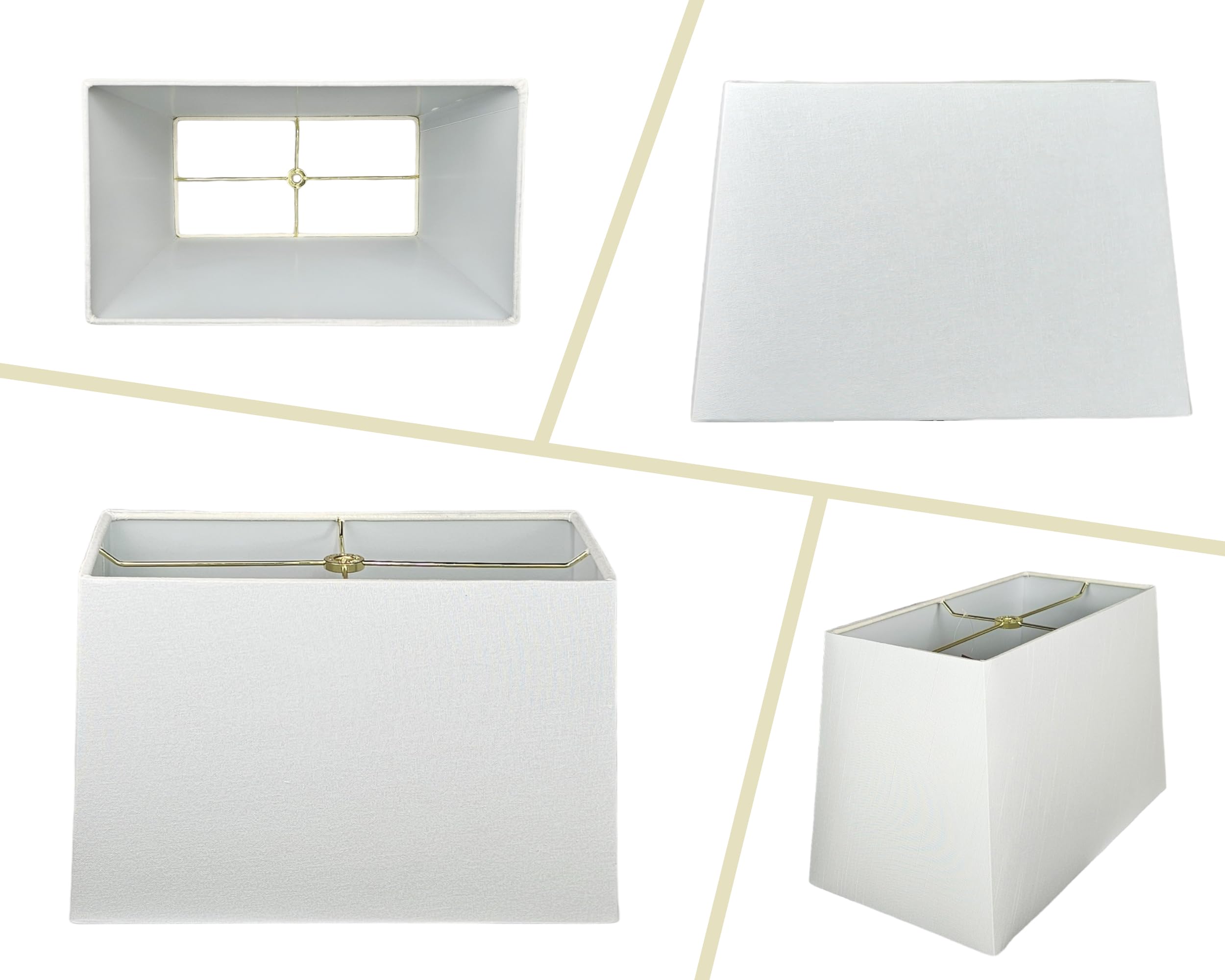 Royal Designs Rectangle Hardback Lamp Shade | Linen White | 10 x 18 x 12