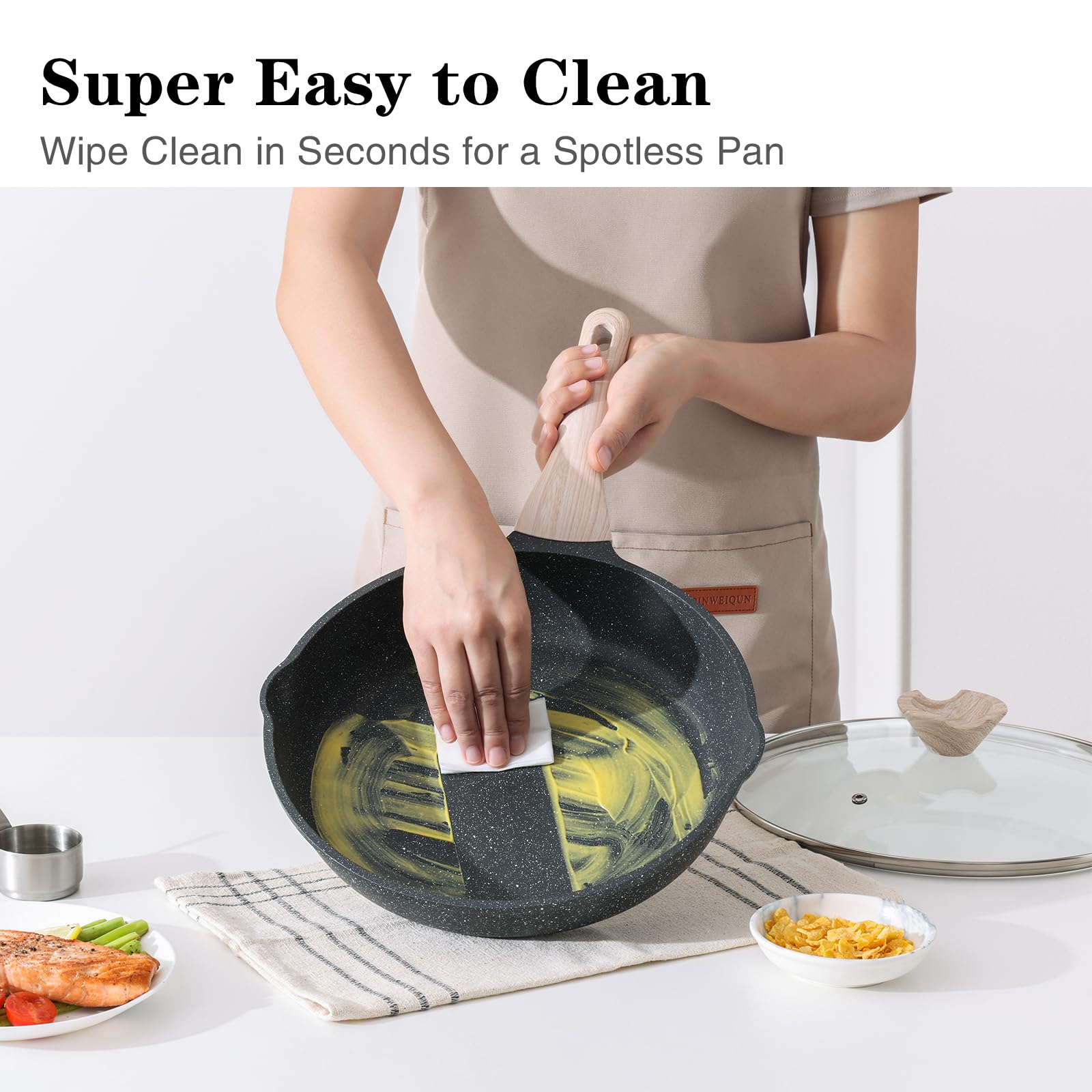 Kordisen Nonstick Frying Pan Set with Lids | 3-Piece Induction Skillet