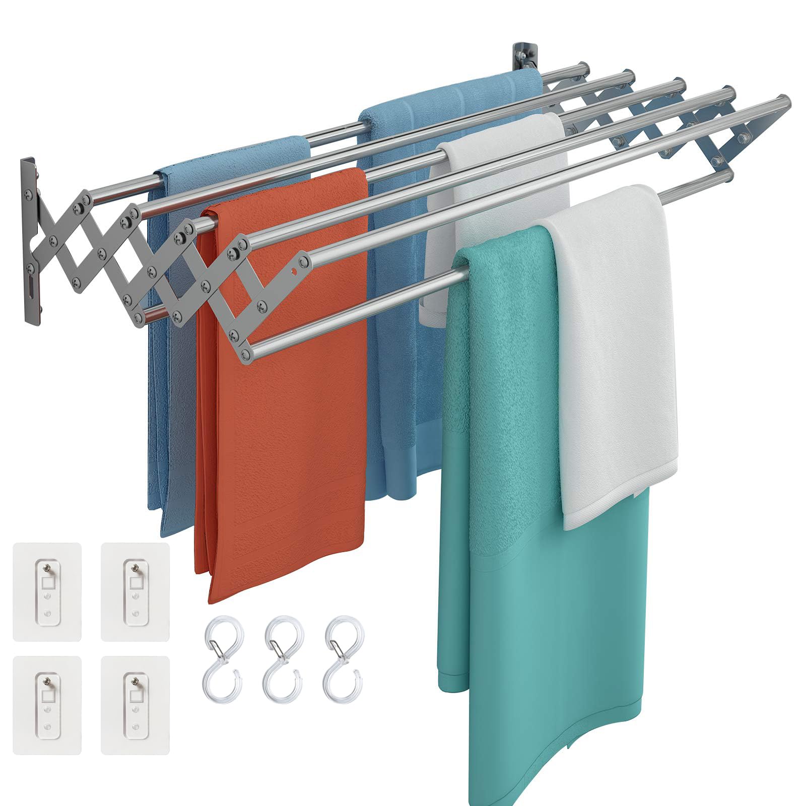Wuciray Wall Mounted Clothes Drying Rack – 80cm Stainless Steel Airer