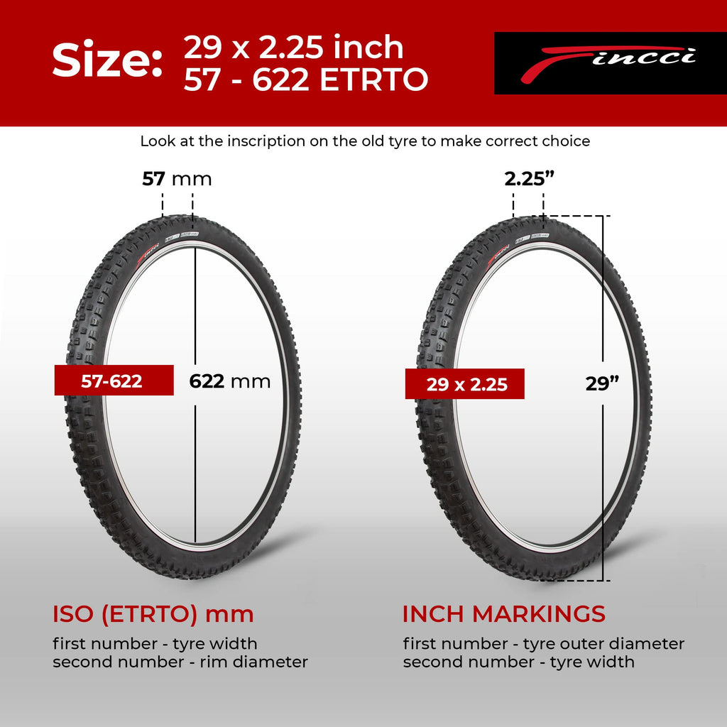Fincci 29 x 2.25 MTB Foldable Tires – Pair with Puncture Protection