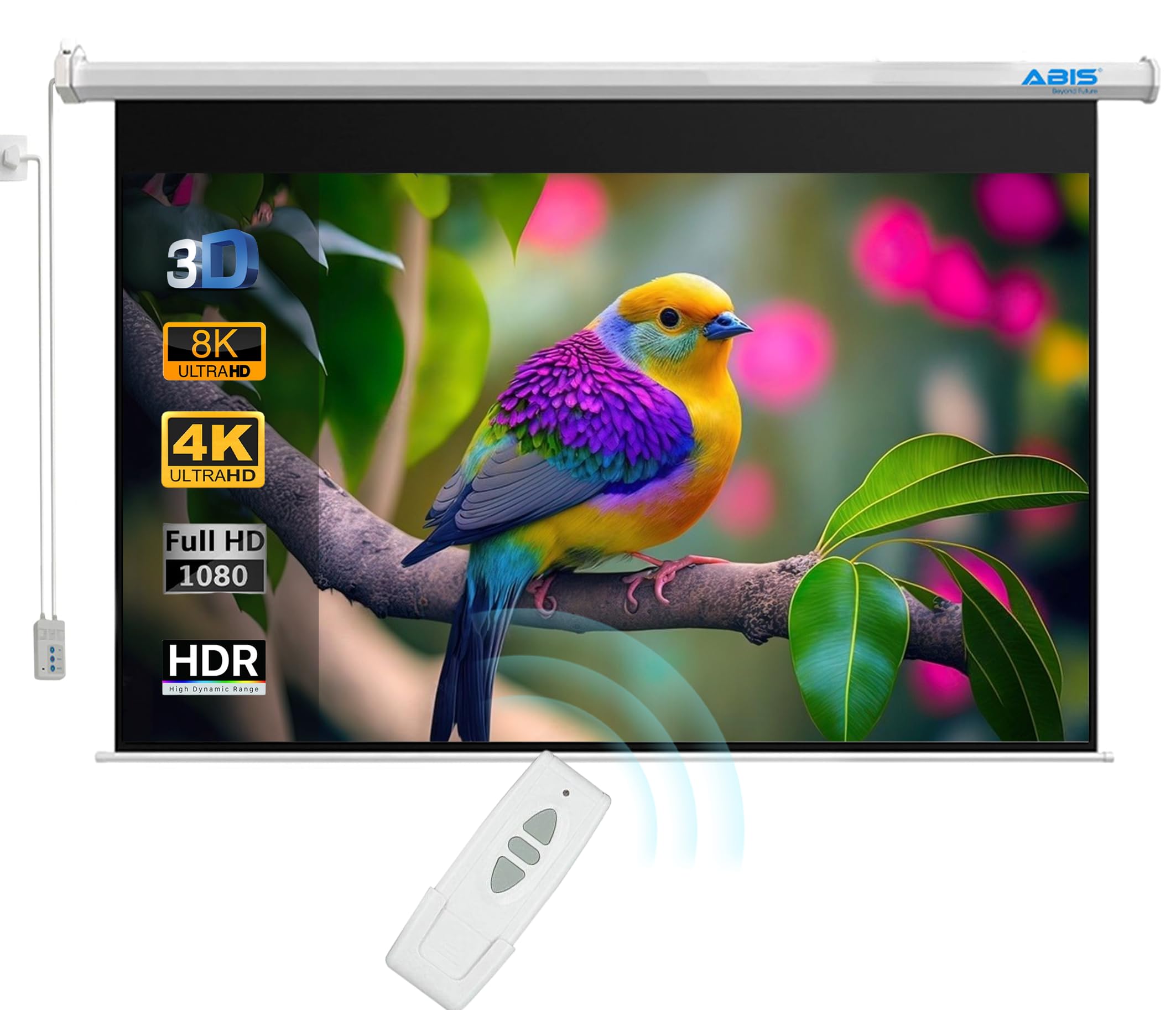 ABIS 120" Electric Motorised Projector Screen | 16:9 4K 8K Home Cinema