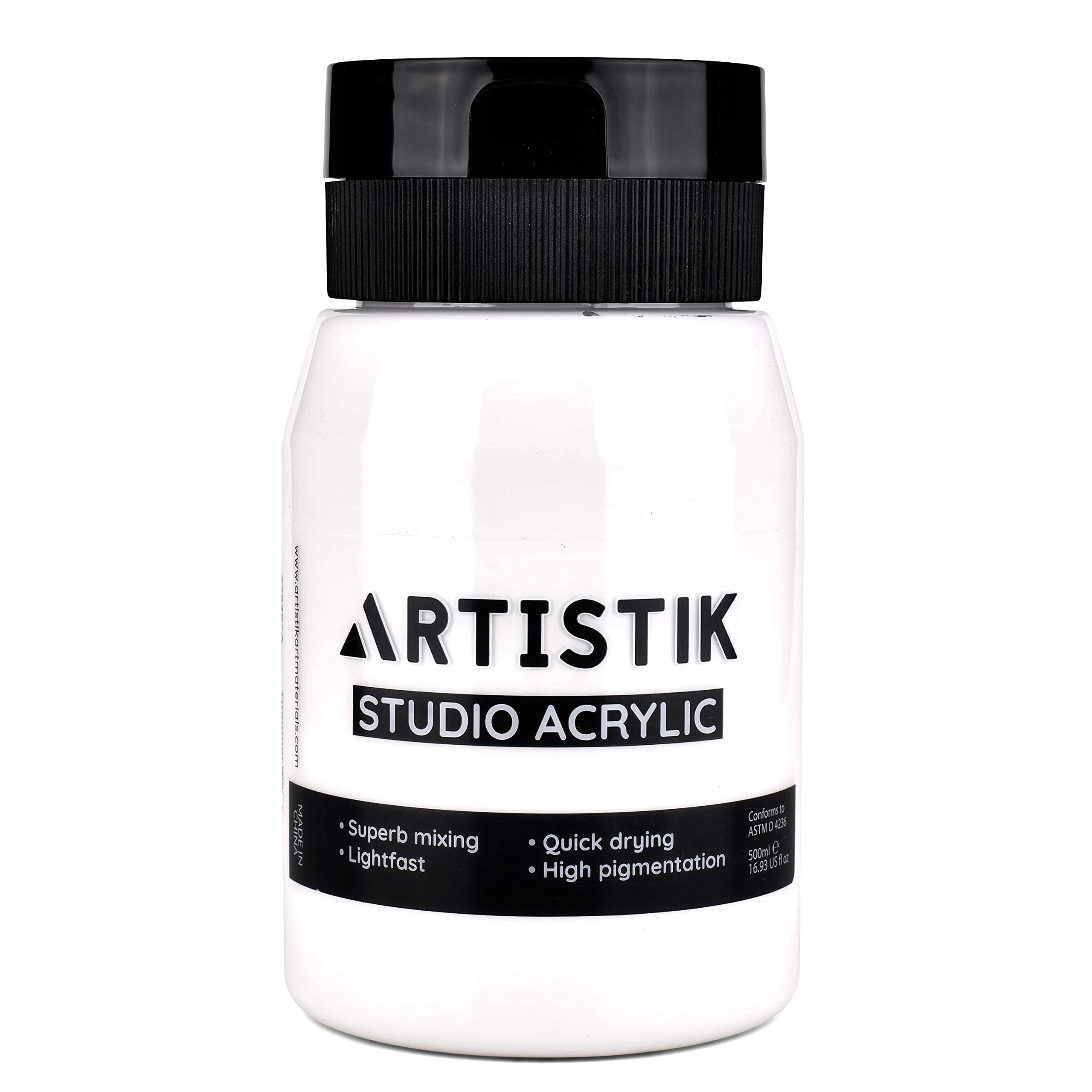 Jolof Store High-Pigment Acrylic Paint – White 500ml for Canvas & Wood