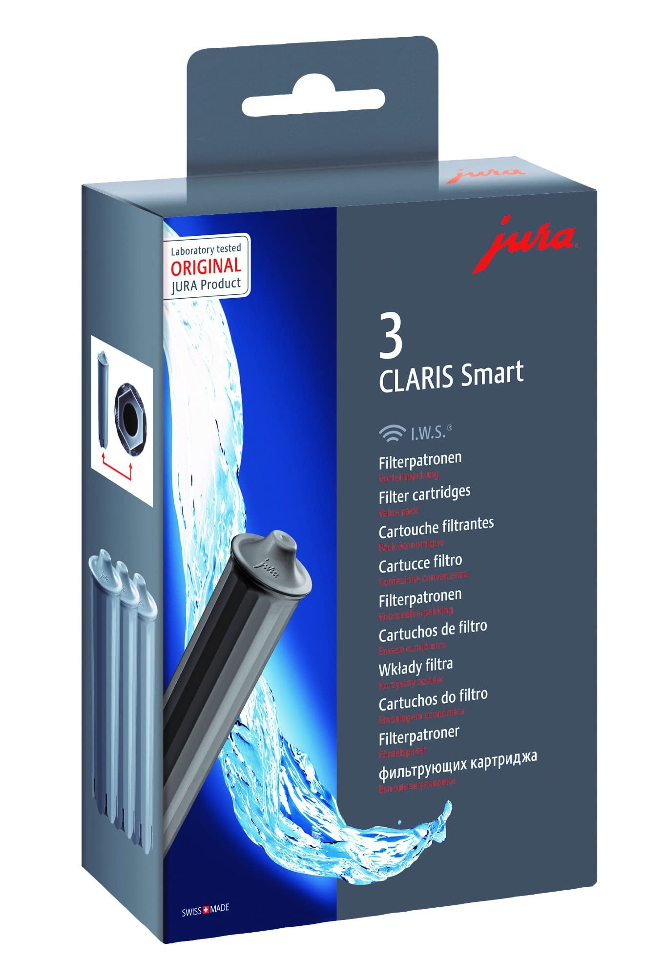 Jura Claris Smart Water Filter Cartridge - Grey - 3-Piece Pack