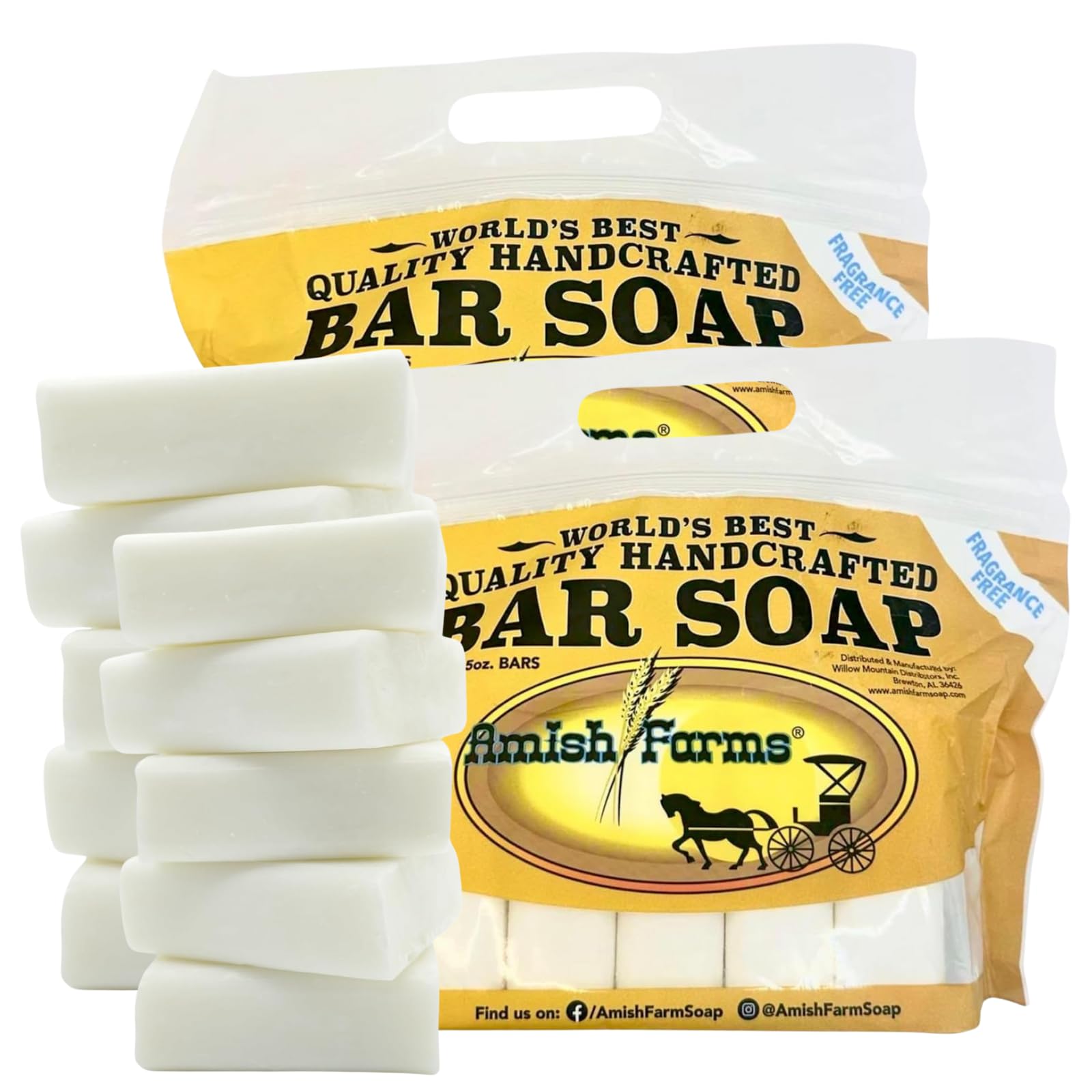 Amish Farms Natural Bar Soap – Fragrance-Free Unscented for Sensitive Skin