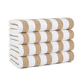 Arkwright Cabana Striped Beach Towels | 100% Cotton 4-Pack (Beige)
