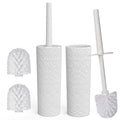Topsky 2-Pack Closed Toilet Brush and Holder Set with 2 Replacement Heads