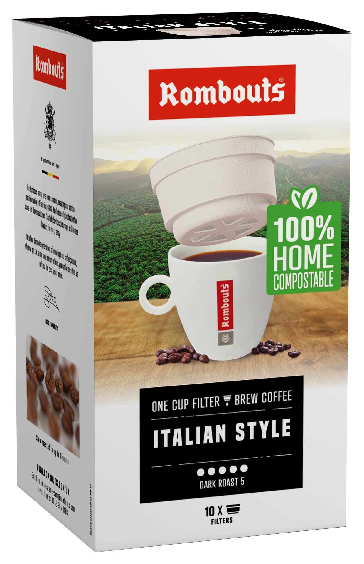 Rombouts Intense One Cup Filter Coffee – Medium Dark Roast (60 Pack)