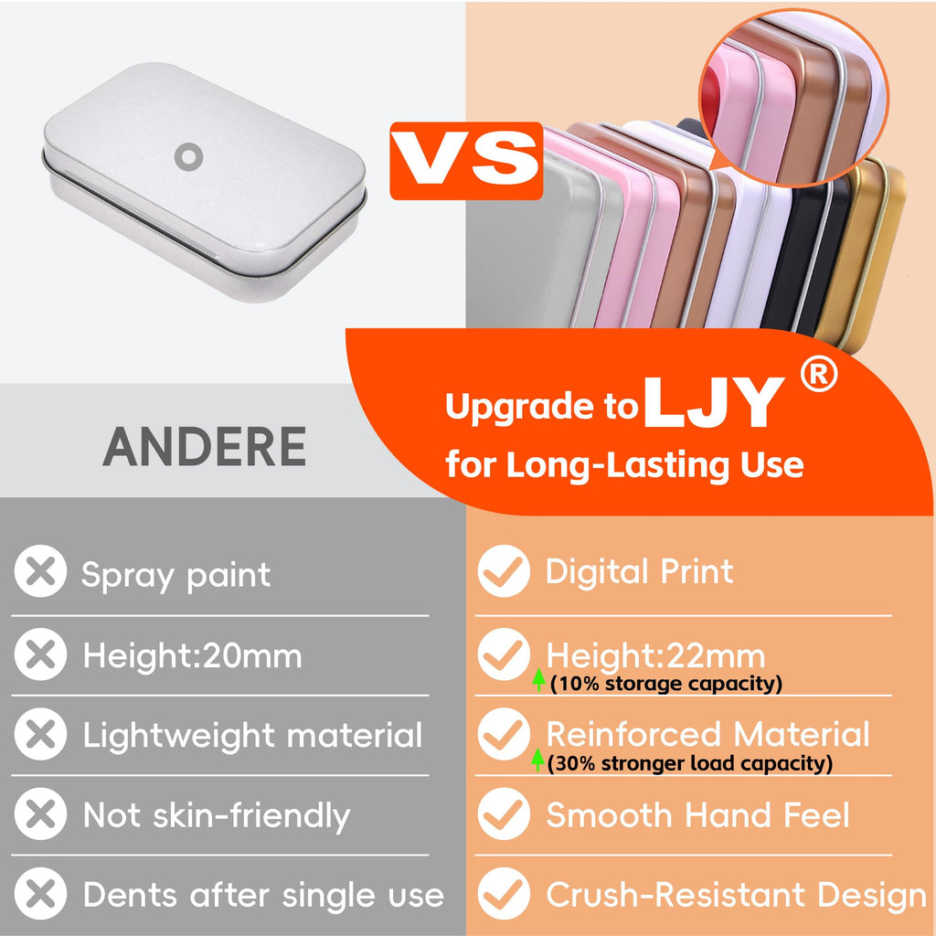 LJY Silver Hinged Metal Tins, 20 Pack, 3.7 x 2.4 x 0.9 in - image 4