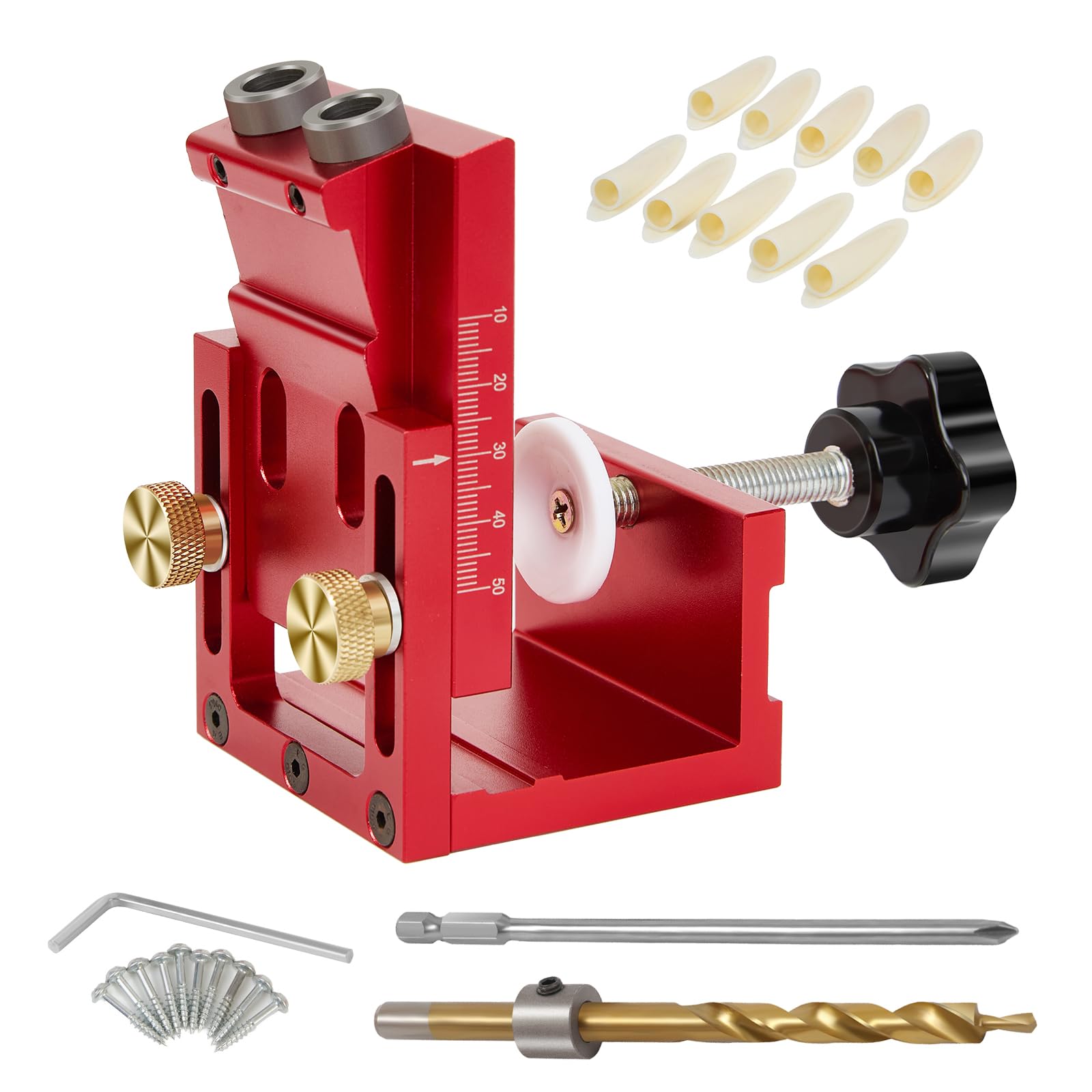 3-in-1 Pocket Hole Jig Kit for Woodworking with Drill Bit