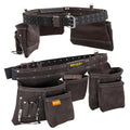 Eshazu Buffalo Leather Tool Belt – Heavy Duty 12 Pocket Carpenter Belt