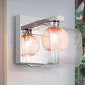 Harper Living Modern G9 Wall Sconce – Copper Mesh & Chrome Glass Light