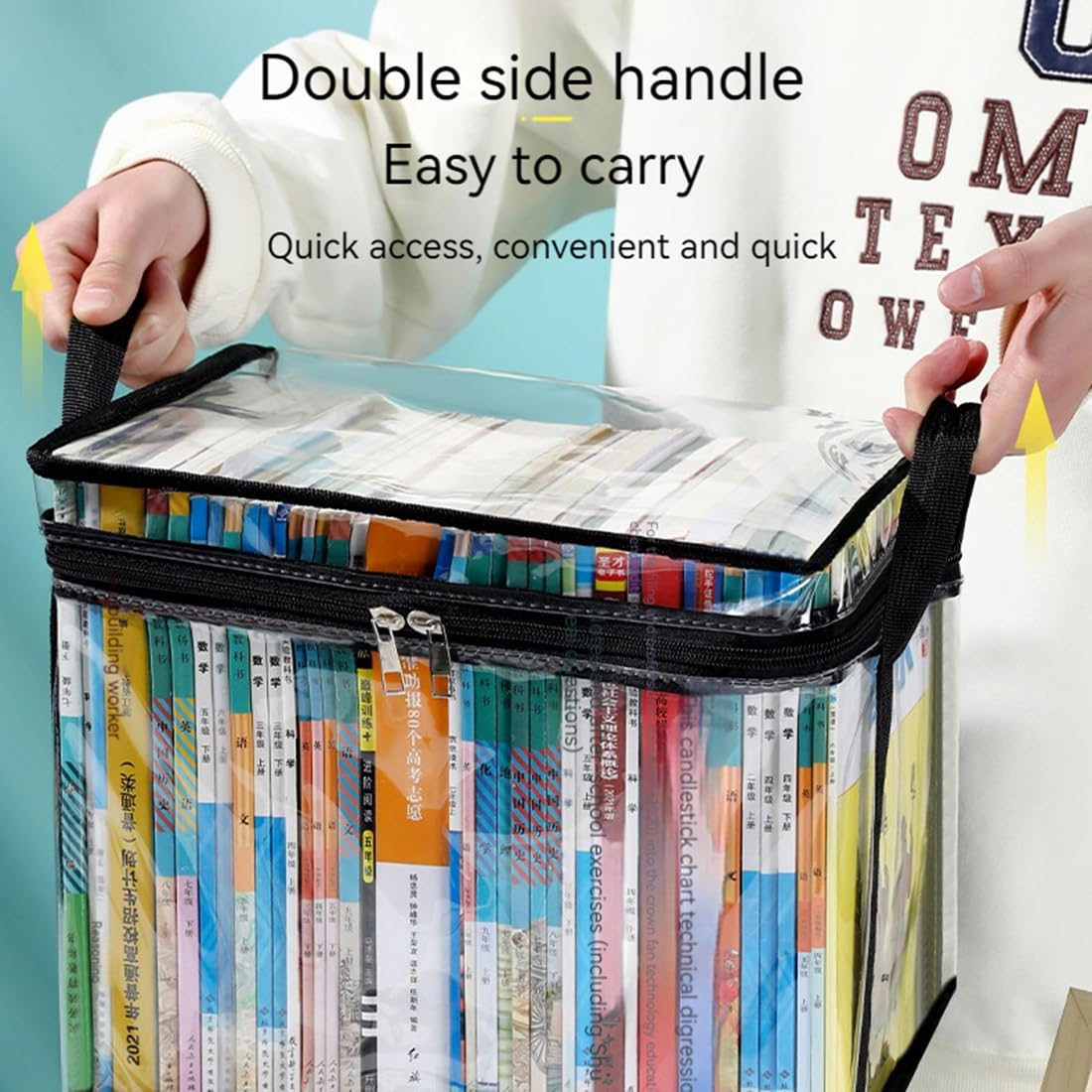 PolMinrs Storage Boxes 3-Pack, Foldable Plastic Boxes with Lids for Book Storage, Transparent Design for Quick Access to Items. Different Sizes of - image 4