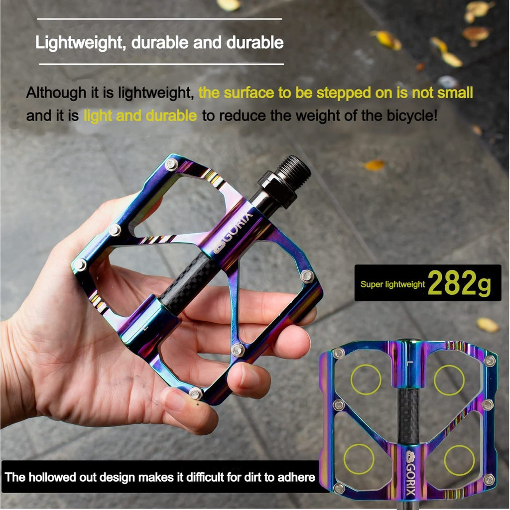 GORIX Oil Slick Bike Flat Pedals – Lightweight CNC Aluminum MTB Pedals