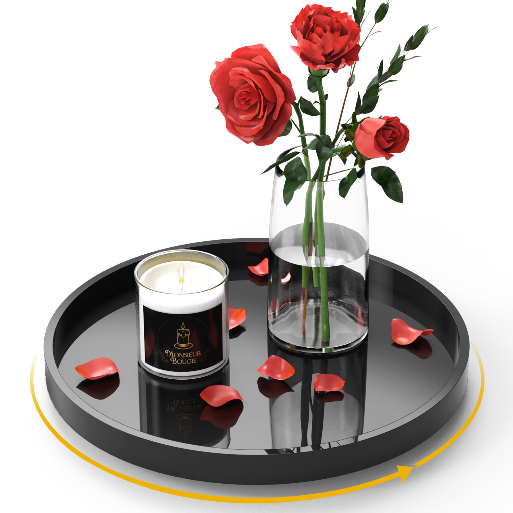 NiHome 9 Inch Iridescent Acrylic Lazy Susan Turntable Vanity Organizer