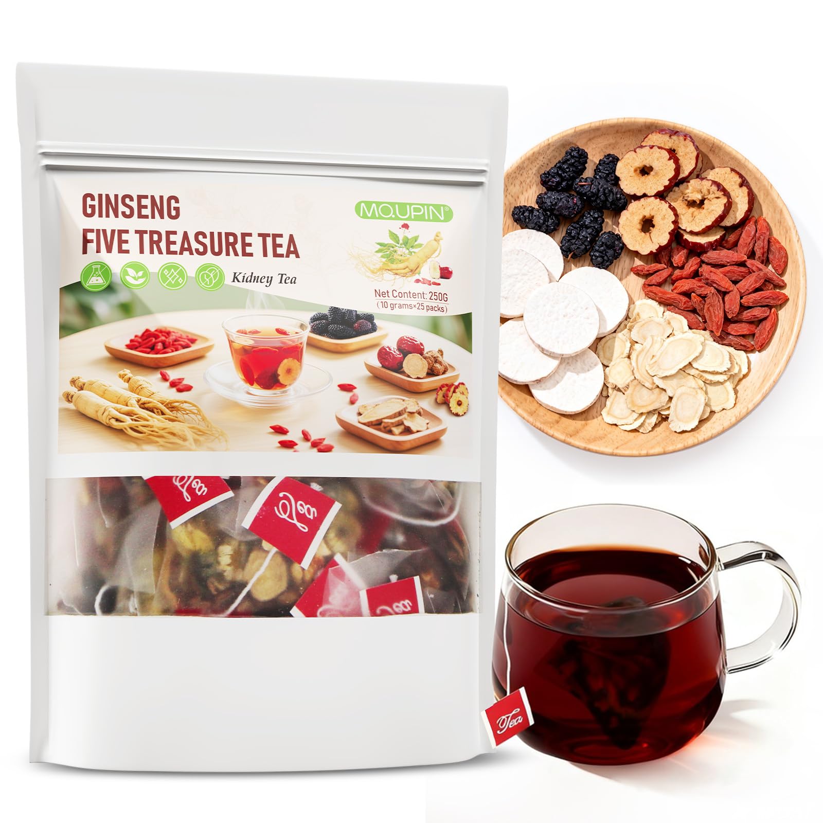 Ginseng Five Treasures Tea – 250g Natural Herbal Liver Detox