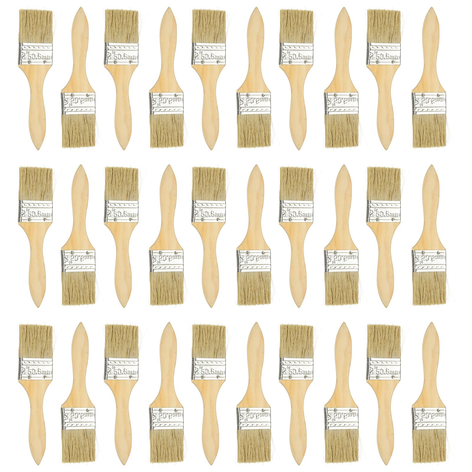 APACALI 30-Pack 2 Inch Chip Paint Brushes with Wooden Handles