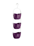 Premier Housewares 3-Tier Hanging Shower Caddy – Purple Plastic Organiser