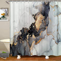 Loussiesd Marble Shower Curtain - Grey & White 3D Ink Texture Fabric