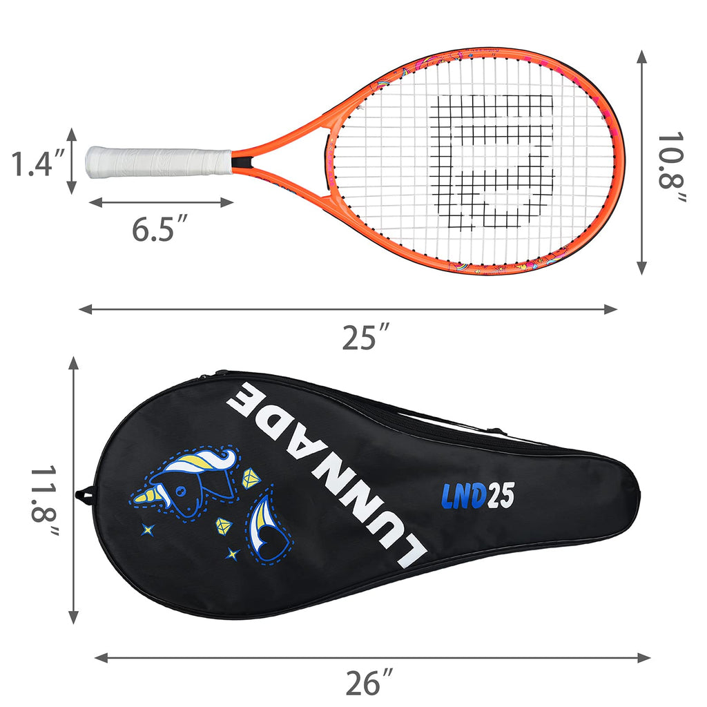 LUNNADE Kids Tennis Racket | Junior Youth Racquet with Cover, 19-25 Inch
