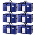 TAILI Moving Bags Extra Large Heavy Duty, Clear Window, 6 Pack Deep Blue - image 1