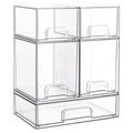 Vtopmart 5 Pack Clear Stackable Storage Drawers | Acrylic Makeup Organiser