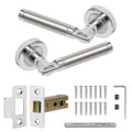 Decoranddecor Enigma Duo Round Door Handles | Silver Aluminium with Latch