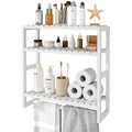 Bamworld 3-Tier Bamboo Over Toilet Bathroom Shelf Organizer - White