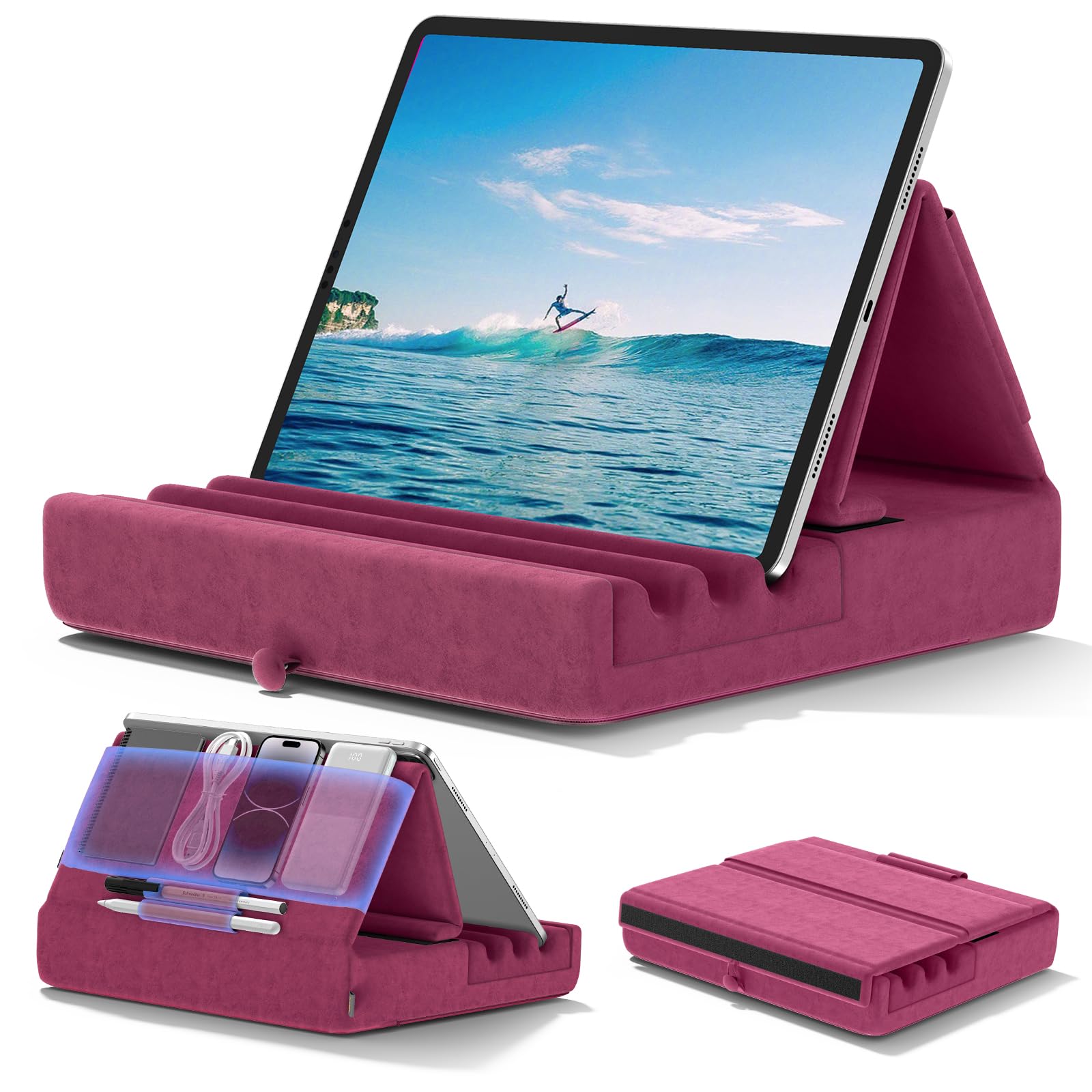 Tablet Pillow Holder – Foldable iPad Stand for Bed & Desk