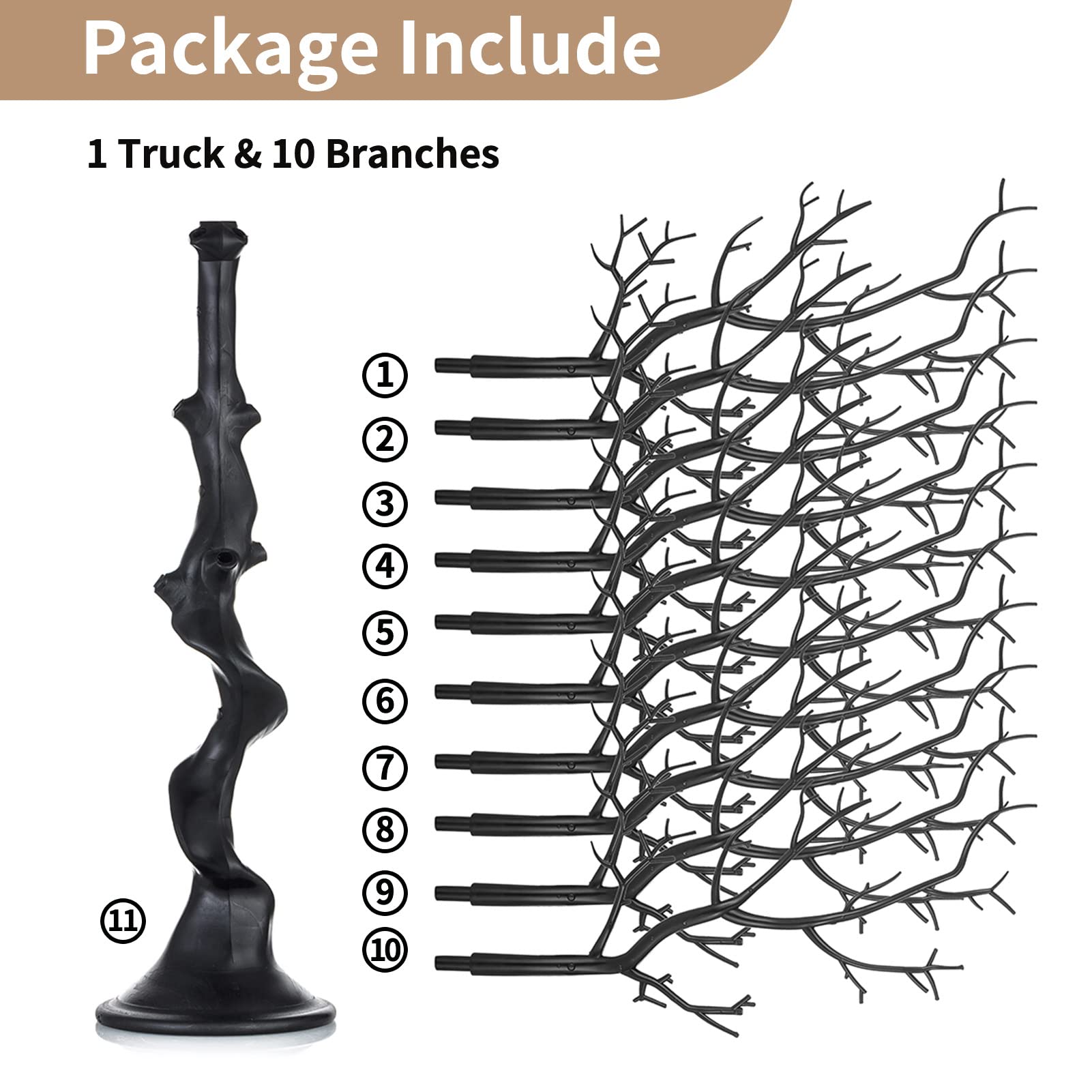 Nuptio 75cm Black Artificial Twig Tree – Tabletop Holiday Ornament Display
