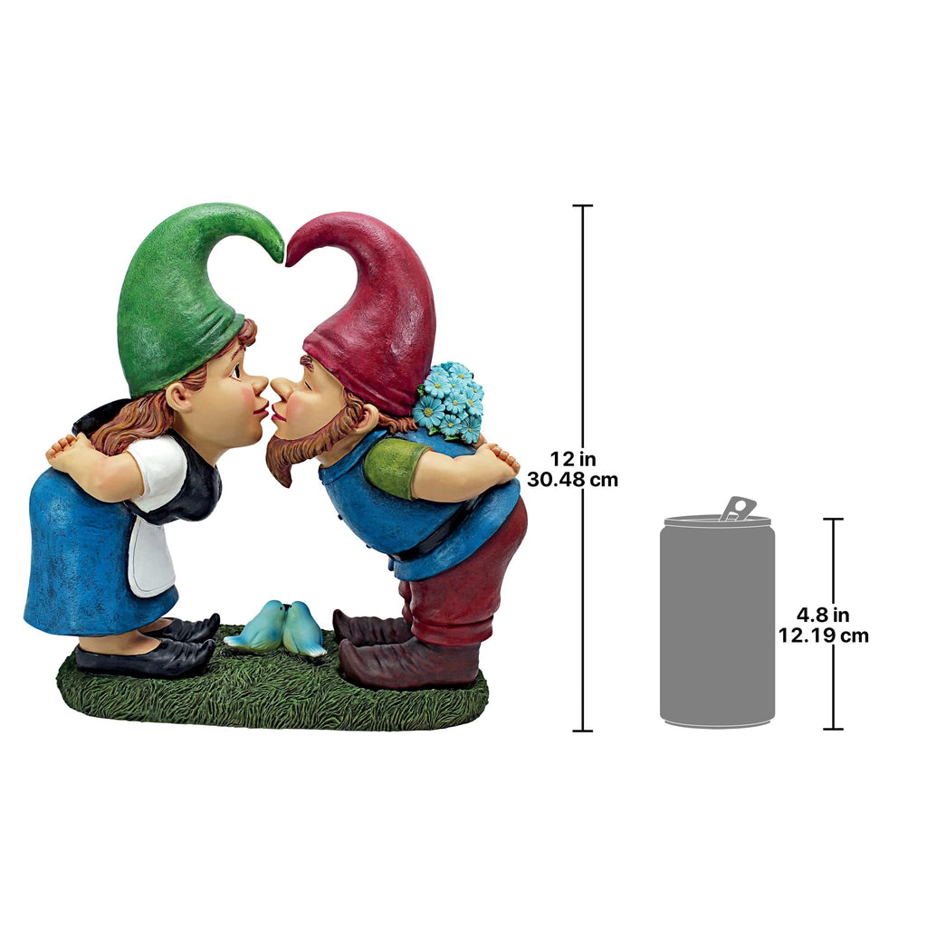 Design Toscano Kiss and Tell Lover Garden Gnome Statue - Resin Figurine