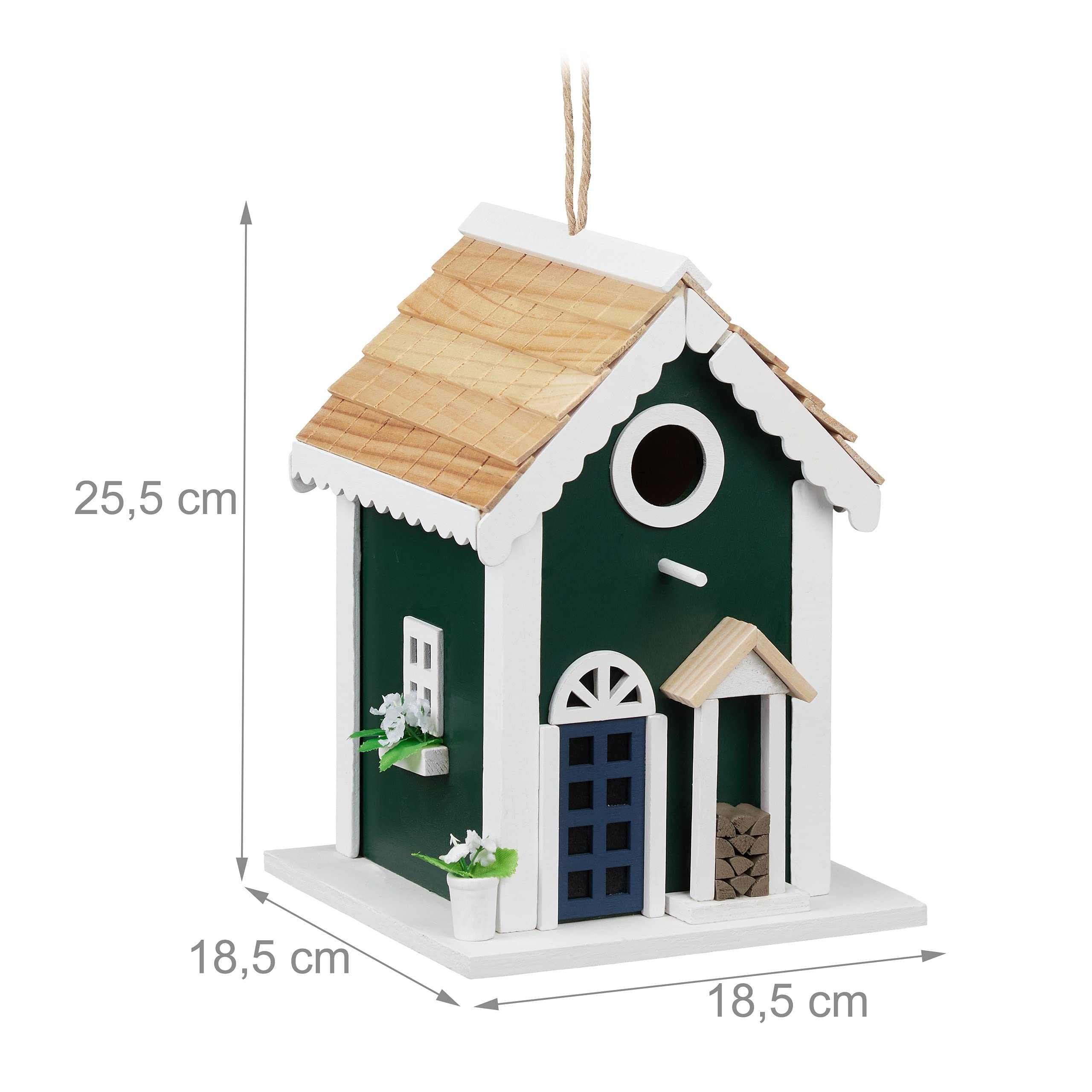 Relaxdays Wooden Bird House – Colorful Wild Bird Feeding Station
