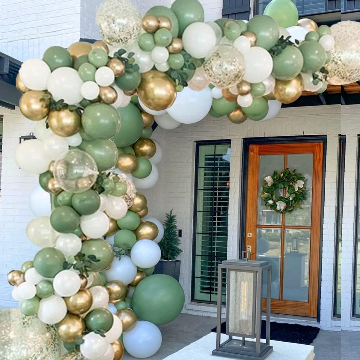 Jolof Store Sage Green Balloon Garland Arch Kit - 152Pc Olive & Gold Set