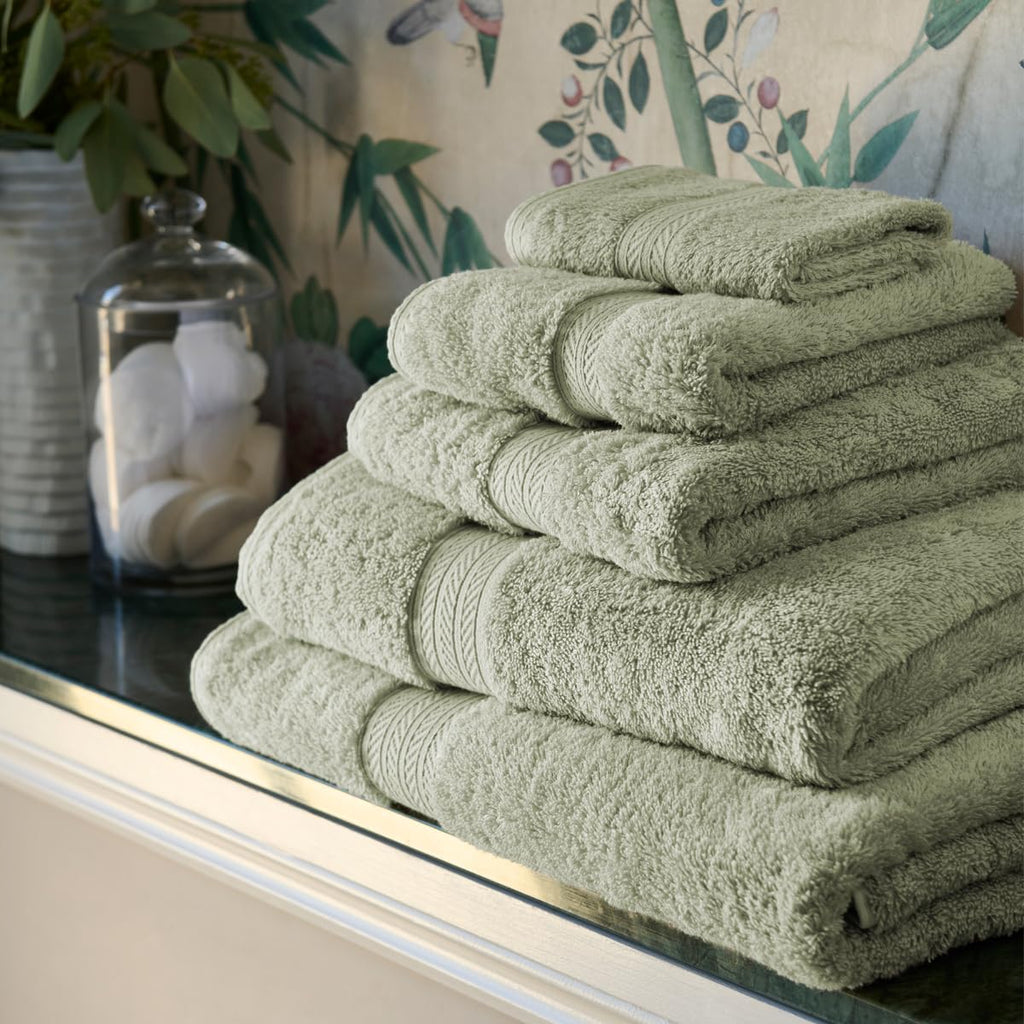 Christy Renaissance 2 Bath Towels Set | Thyme Green | 100% Egyptian Cotton Pile | Luxuriously Soft and Super Absorbent | 675 GSM - image 2