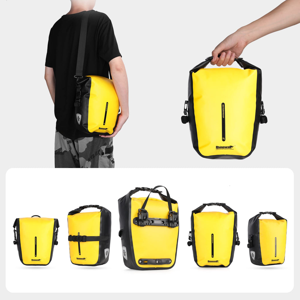 Rhinowalk 7L Waterproof Bike Pannier Bag | Rear Rack Cycling Bag