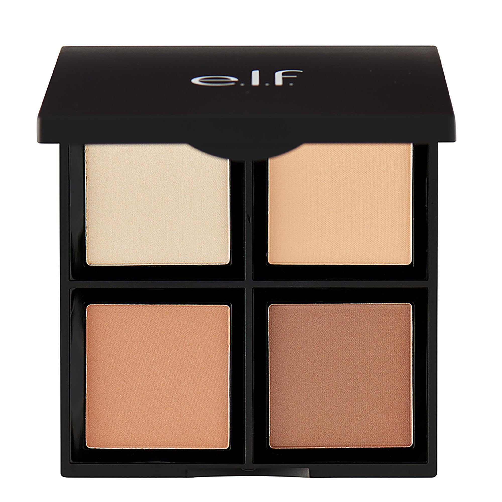 e.l.f. Contour Palette - 4 Shade Sculpting & Highlighting Kit, Light/Medium