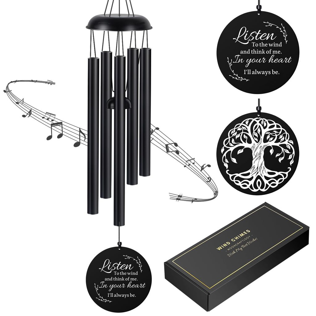 Jolof Store Sympathy Wind Chimes - 39 Inch Aluminum Tree of Life Memorial
