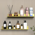 HNVNER Brushed Gold Shower Caddy - 2 Pack Aluminum Floating Shelves