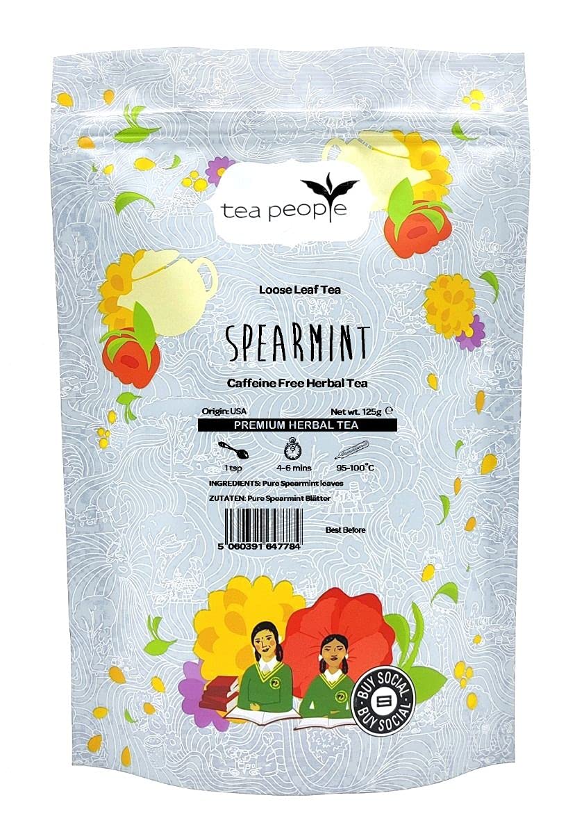 Tea People Spearmint Herbal Tea – Pure Loose Leaf 125g Refill Pack