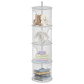 APOMOONS Hanging Mesh Storage Basket, Foldable 4 Tier Hanging Teddy Storage Net, Compartments Soft Toy