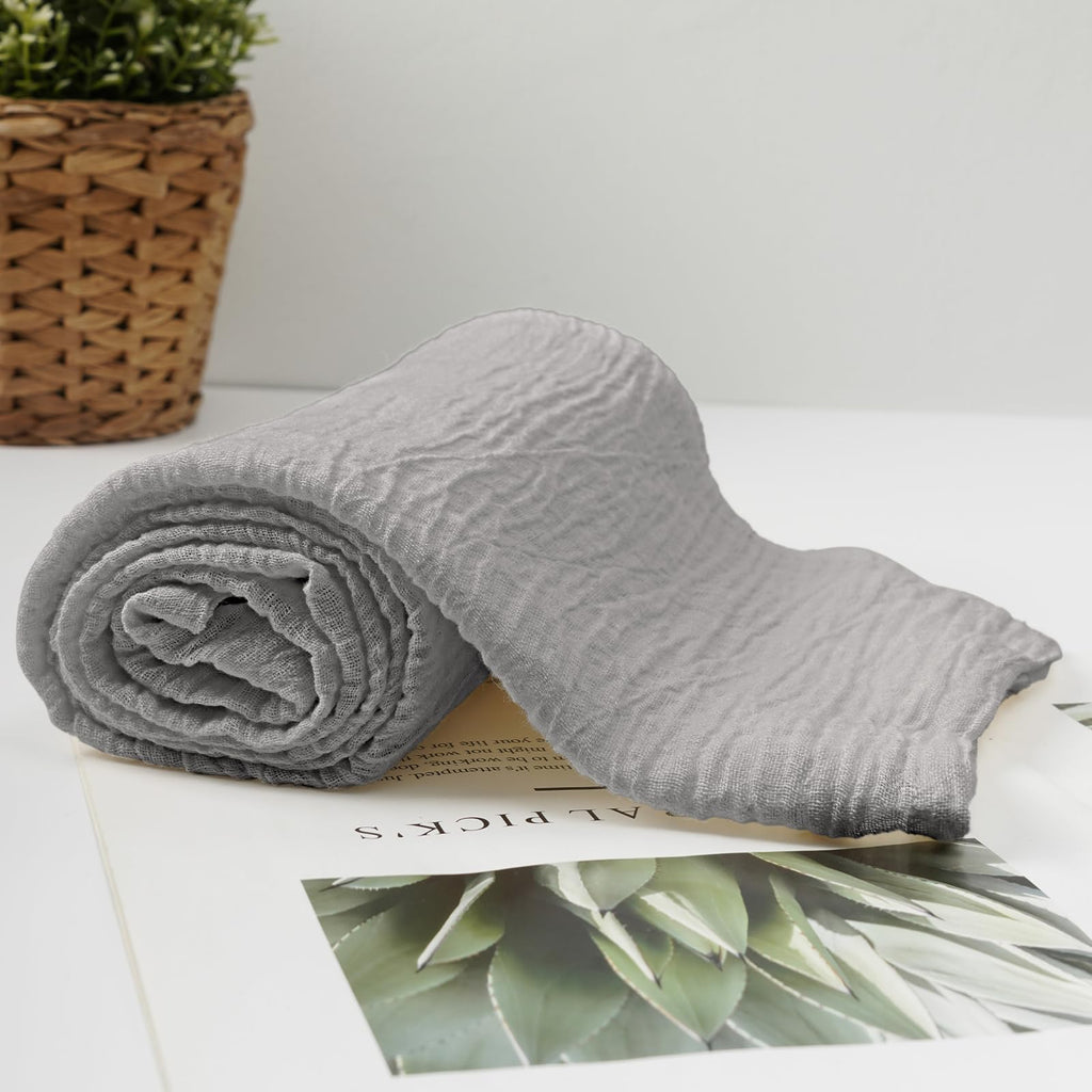HSOFTIFY 100% Pure Linen Bath Towel with Pleated for Bathroom, Light Gray - image 1