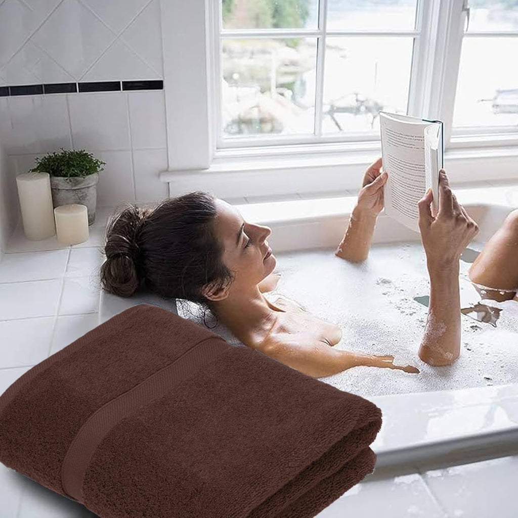 Hieftan Towels Bath Sheet Set – 100% Cotton Pack of 2 Extra Large Bath Sheets Towel 600gsm Highly Absorbent Rapid Dry Super Sheets for Bathroom 140 X - image 4