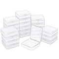 LJY 24 Pack Plastic Storage Boxes with Lids 12.5 x 12.5 x 3.5 cm, Clear - image 1