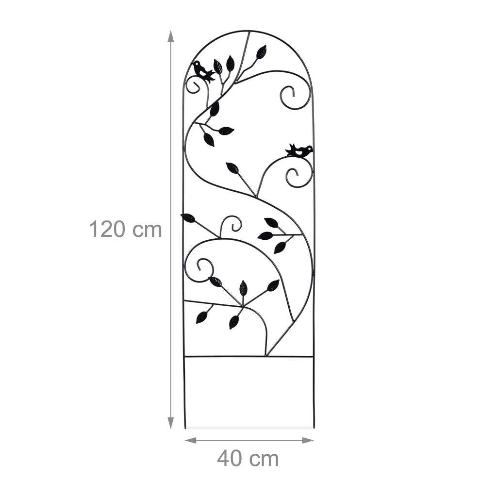 Relaxdays Metal Garden Trellis – 120x40cm Bird Design Plant Support