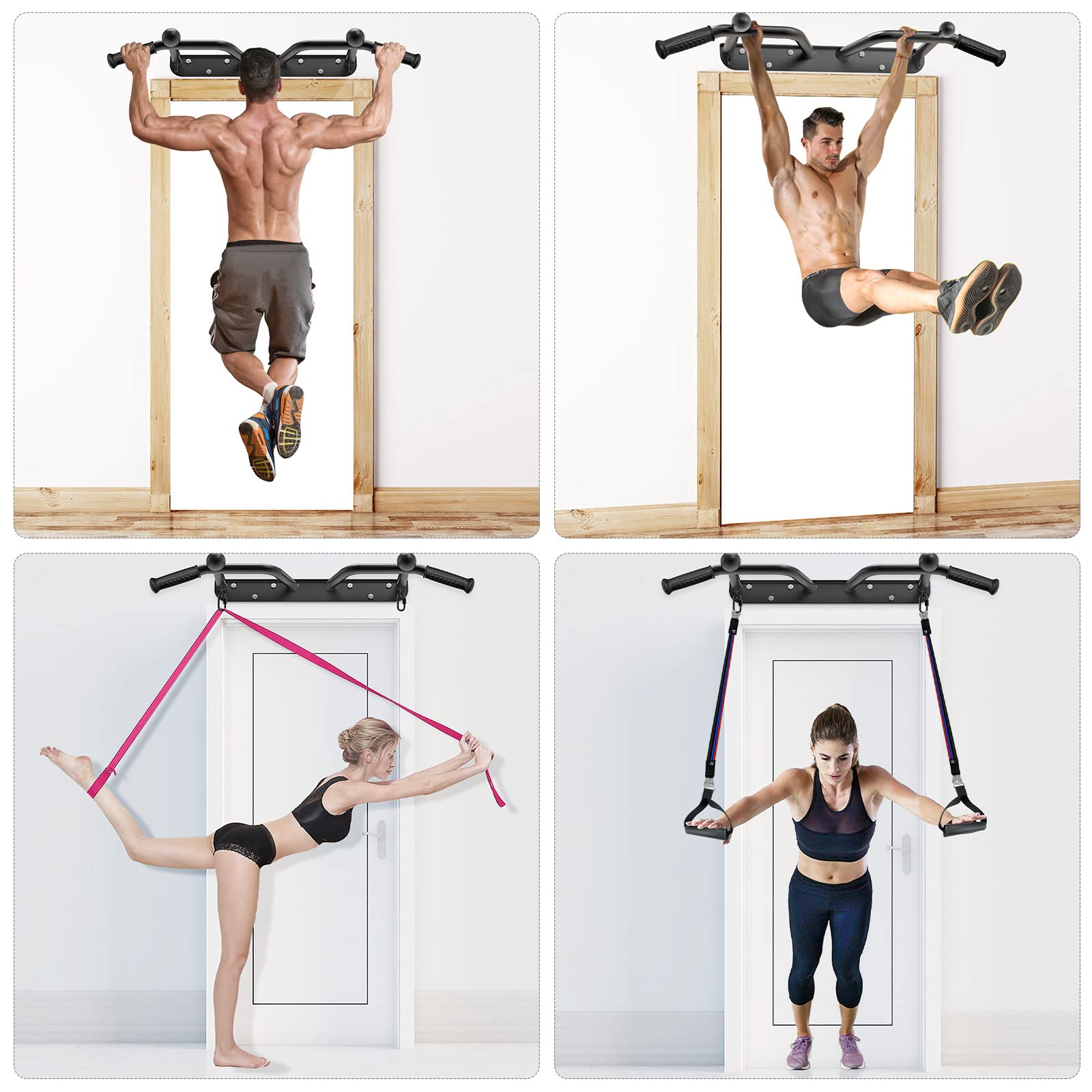 Kipika Wall Mounted Pull Up Bar – 5 Grip Positions & Ball Finger Training