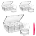 48 Pcs Clear Bead Storage Box Set with Tweezers for Crafts