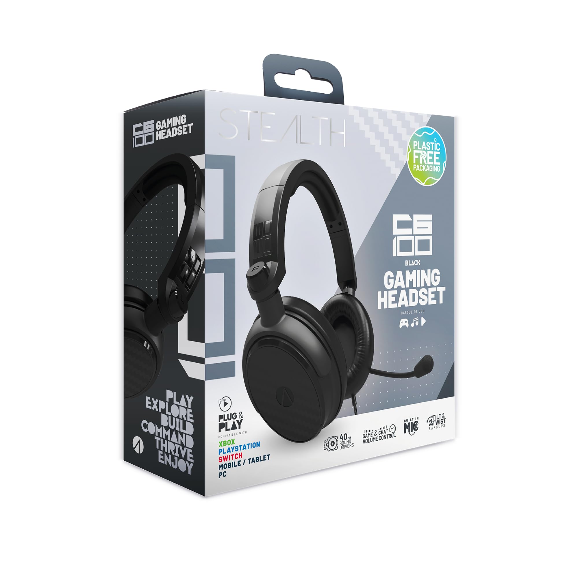 Stealth C6-100 Gaming Headset – Matte Black Pro Console Audio Gear