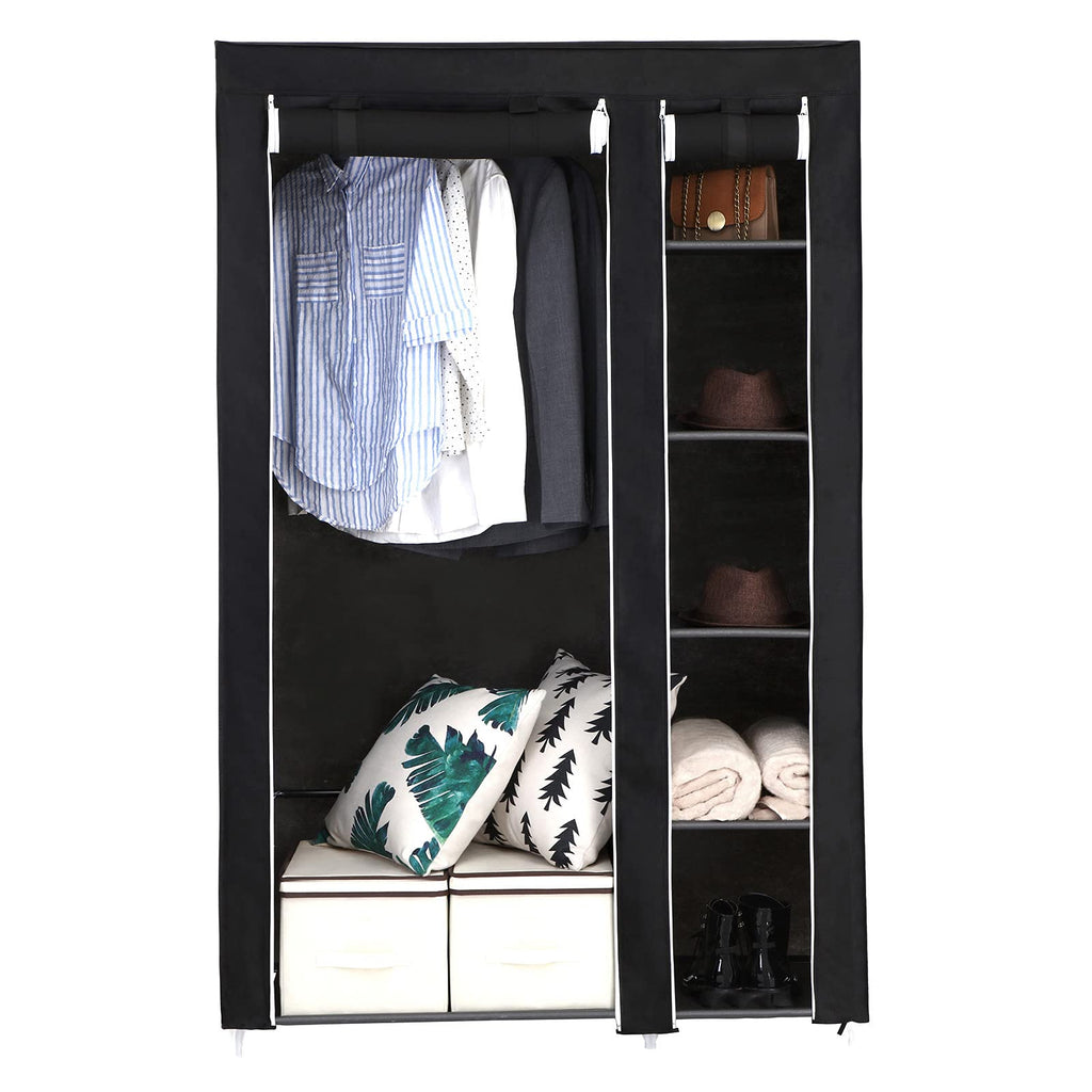 SONGMICS Portable Fabric Wardrobe | Double Clothes Storage Organiser