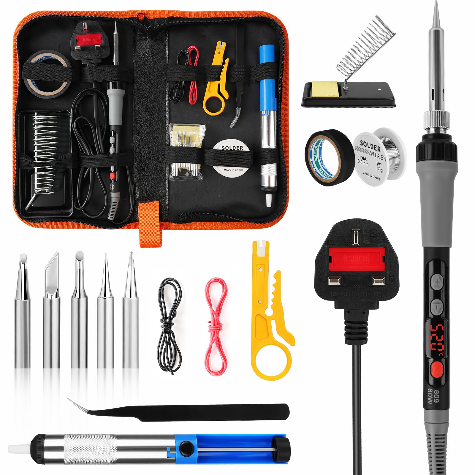 Flintronic 80W LCD Soldering Iron Kit | 15-in-1 Digital Welding Tool