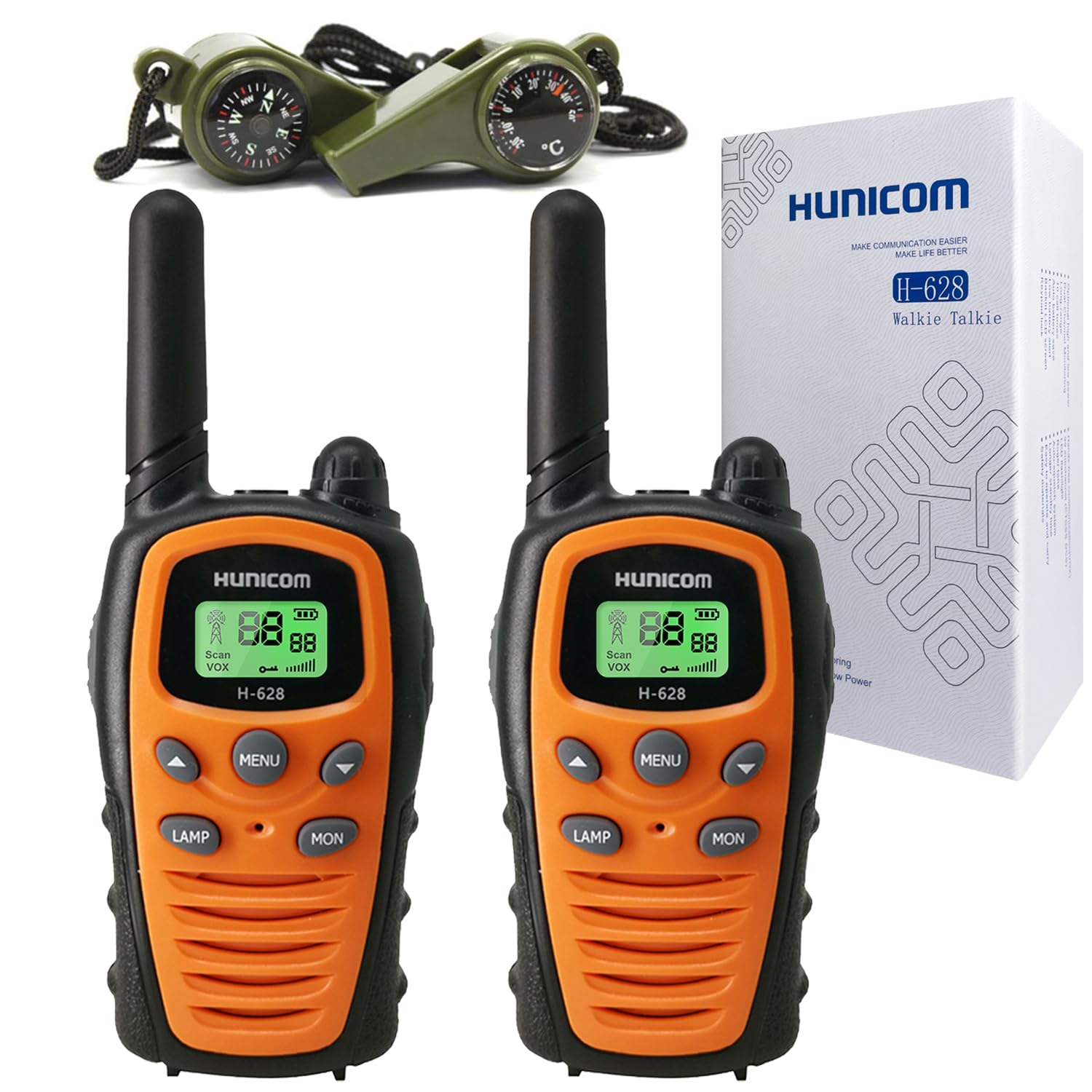 Long Range Walkie Talkies for Adults with 3-in-1 Whistle